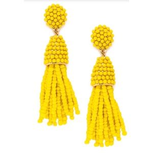Yellow fringe tassel beaded earrings